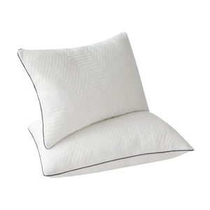 Ellavon Textured Fabric Queen Size Shredded Memory Foam Pillow (2-Piece/Box)