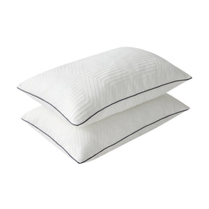 Ellavon Textured Fabric Queen Size Shredded Memory Foam Pillow (2-Piece/Box)