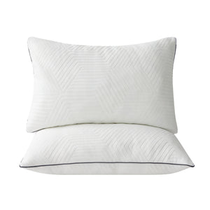 Ellavon Textured Fabric Queen Size Shredded Memory Foam Pillow (2-Piece/Box)