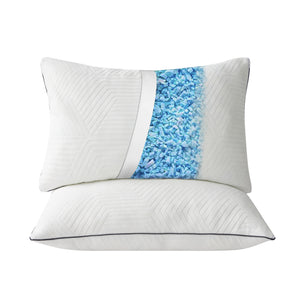 Ellavon Textured Fabric Queen Size Shredded Memory Foam Pillow (2-Piece/Box)