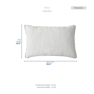Ellavon Textured Fabric Queen Size Shredded Memory Foam Pillow (2-Piece/Box)