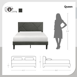 Fircrest Upholstered Platform Bed, Queen