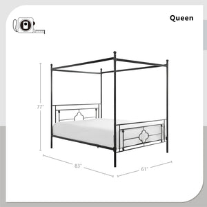 Marnie Qua-trefoil Canopy Metal Bed