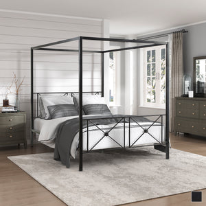Marnie Double-Cross Canopy Metal Bed