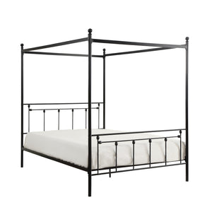 Marnie Vertical-Slat Canopy Metal Bed