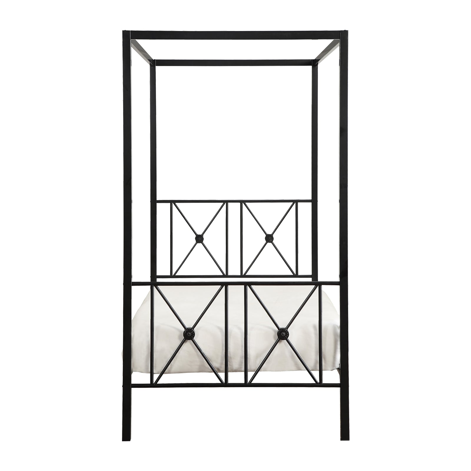 Marnie Double-Cross Canopy Metal Bed