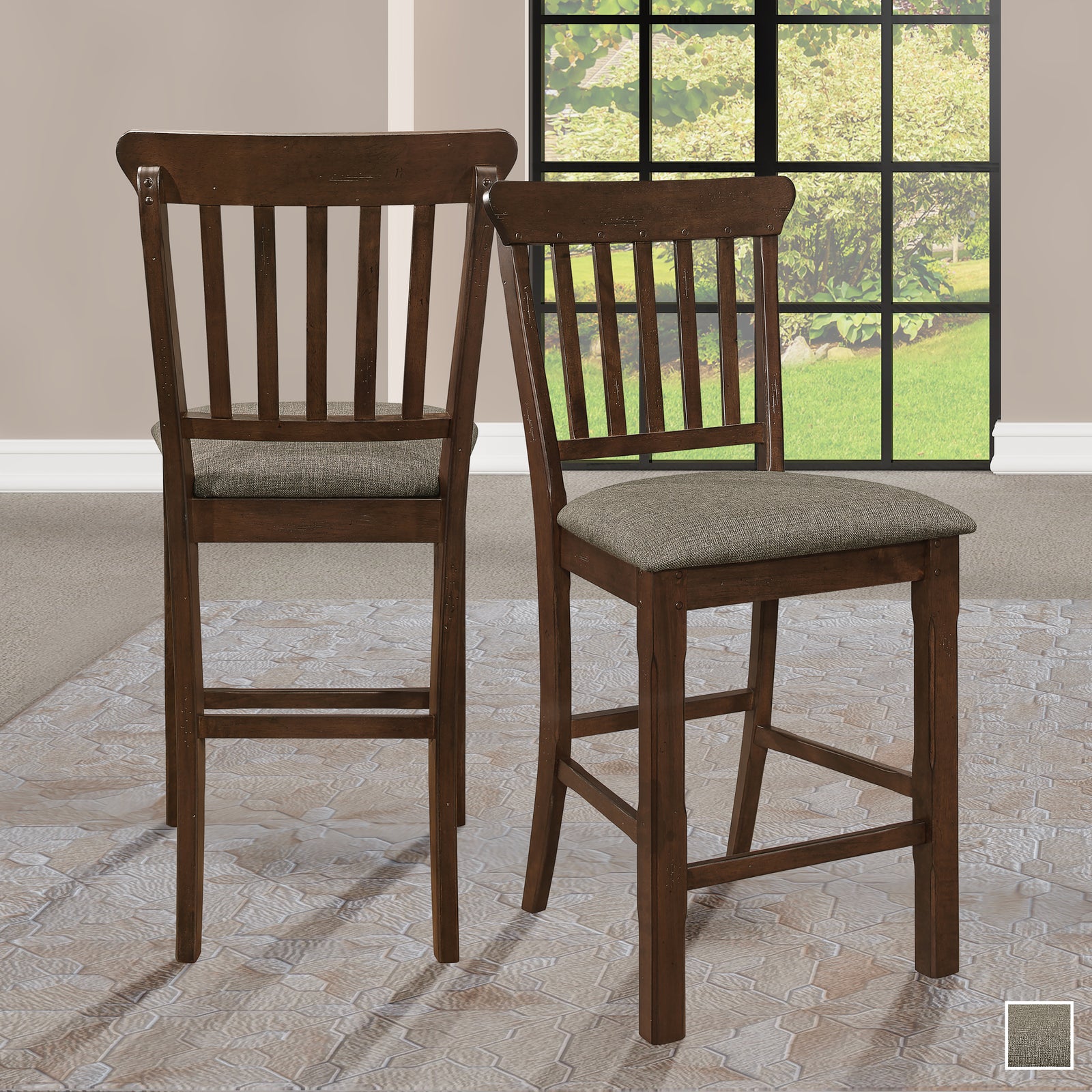 Rubin Counter Height Chair (Set of 2) - Dark Brown (regular)