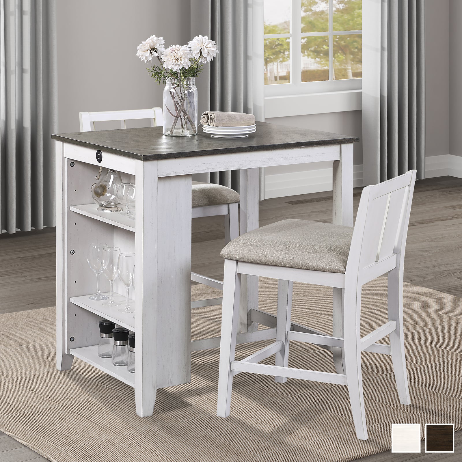 Hobson 3-Piece Counter Height Dining Set