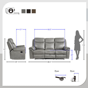 Brisa Manual Double Reclining Sofa