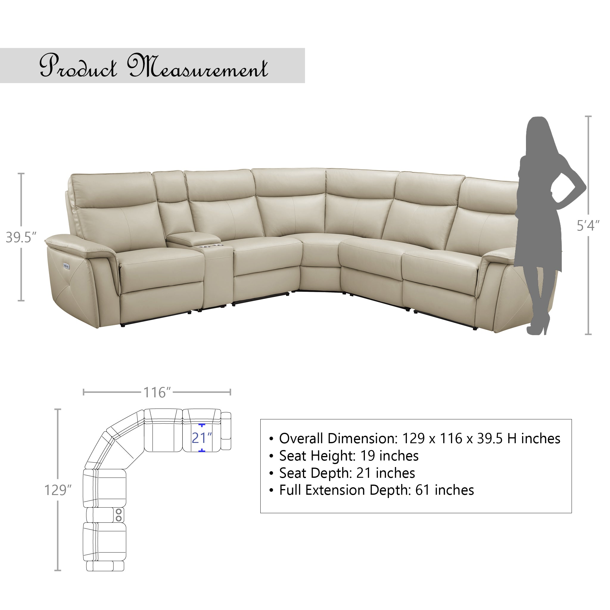 Power Modular Reclining Sectional Sofa