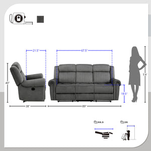 Bauta 2-Piece Manual Reclining Living Room Set