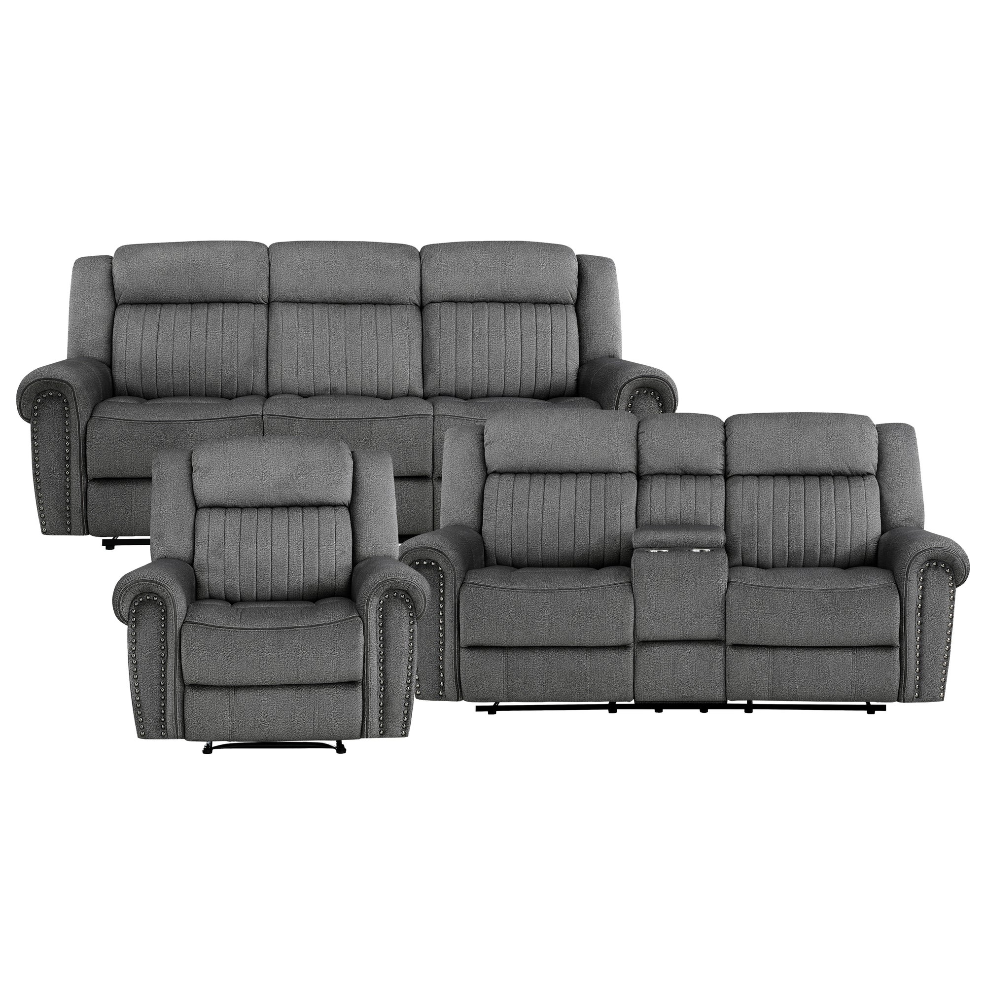 Bauta 3-Piece Manual Reclining Living Room Set
