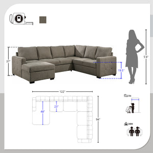 Groveton Sectional Sofa with Pull-Out Bed and Left Chaise