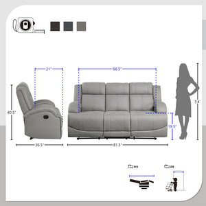 Sherwood 3-Piece Manual Reclining Living Room Sofa Set