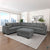 Riverdale 3-Piece Sectional Sofa with Ottoman Set