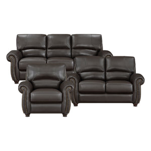 Ionia 3-Piece Leather Match Living Room Sofa Set