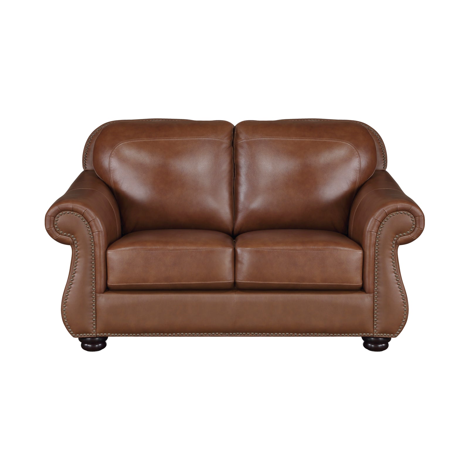 Fowler Leather Match Living Room Loveseat
