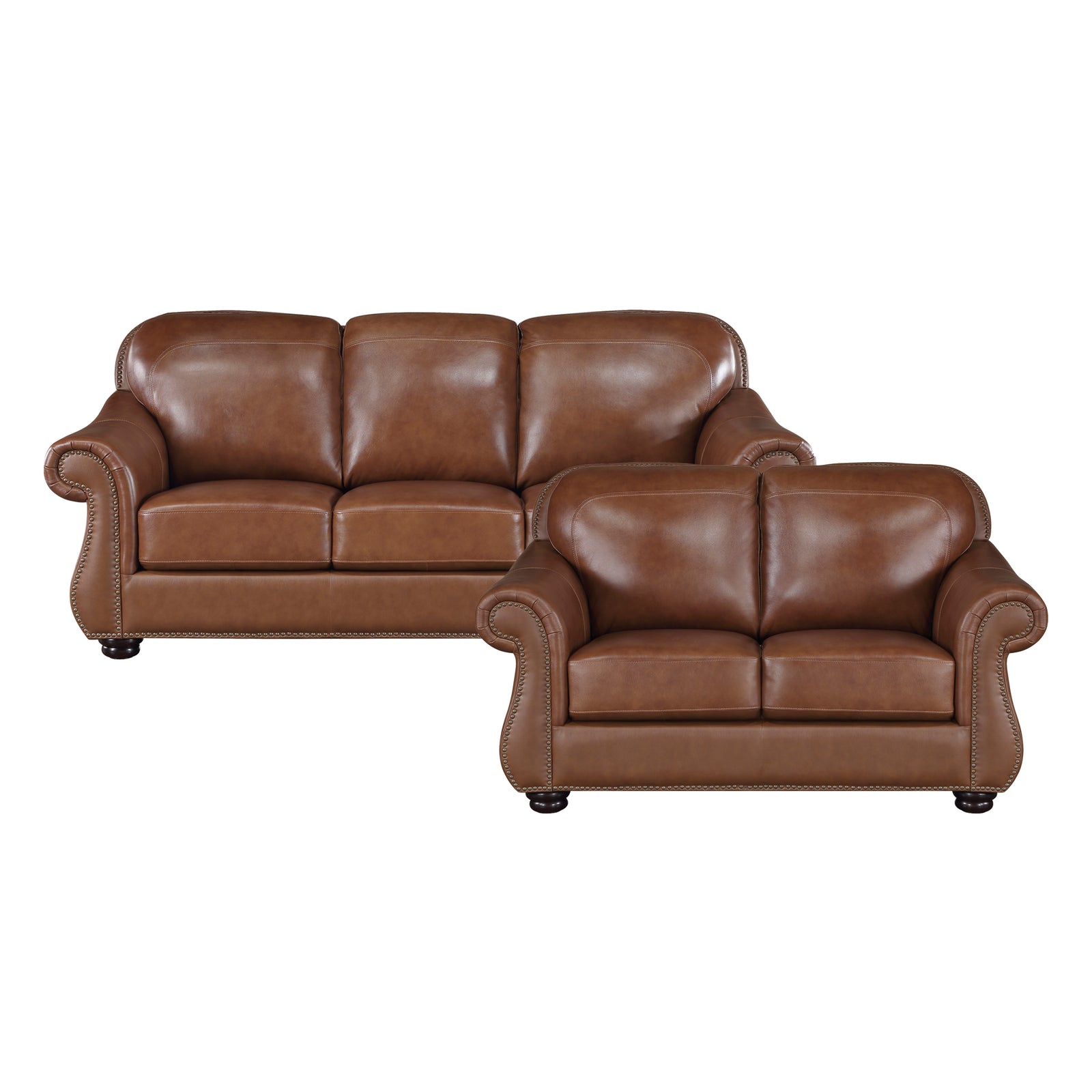 Fowler 2-Piece Leather Match Living Room Sofa Set