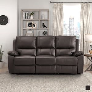 Harrington Faux Leather Manual Double Reclining Sofa