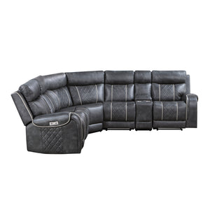 Percival Faux Leather Power Modular Reclining Sectional Sofa
