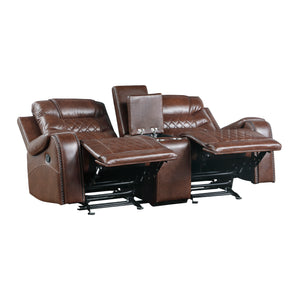 Lenci Double Glider Reclining Loveseat with Center Console, Receptacles and USB port