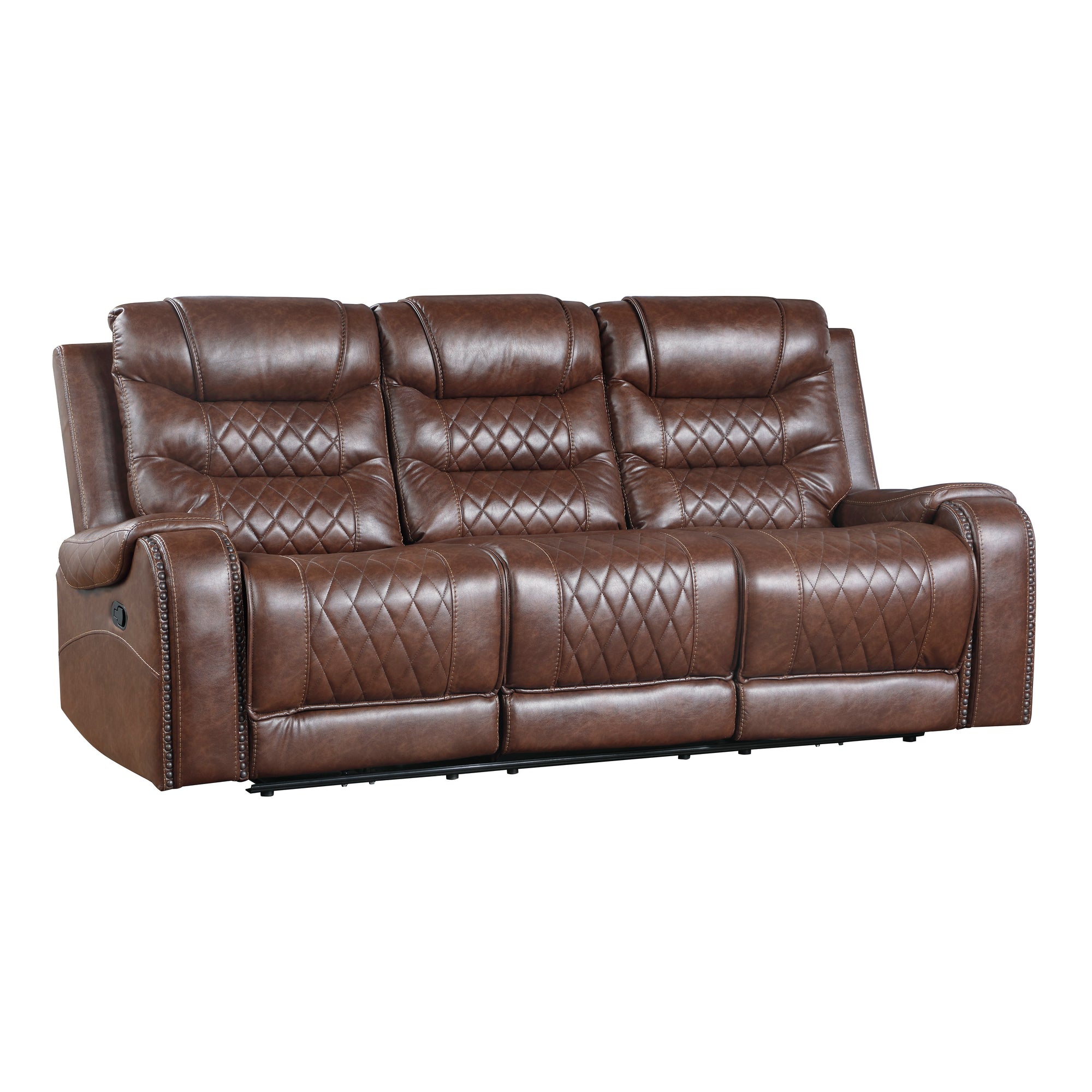 Lenci Double Reclining Sofa with Drop-Down Cup Holders, Receptacles and USB ports