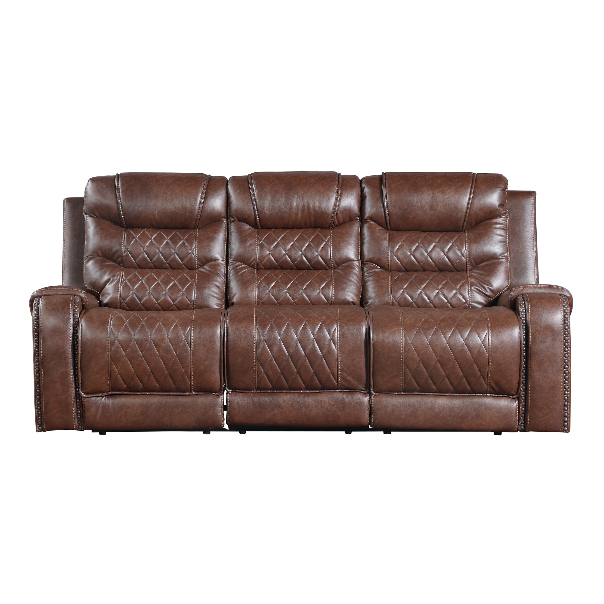 Lenci Double Reclining Sofa with Drop-Down Cup Holders, Receptacles and USB ports