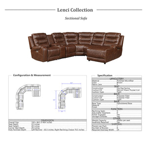 Lenci Power Modular Reclining Sectional Sofa with Chaise