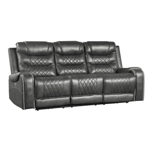 Lenci Power Double Reclining Sofa with Drop-Down Cup Holders, Receptacles and USB ports