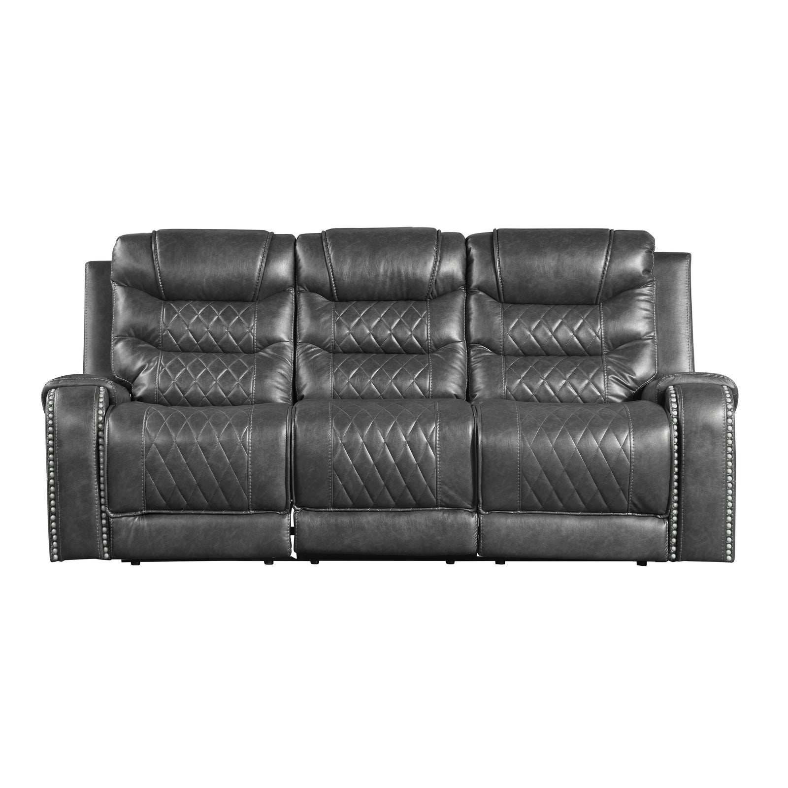 Lenci Power Double Reclining Sofa with Drop-Down Cup Holders, Receptacles and USB ports