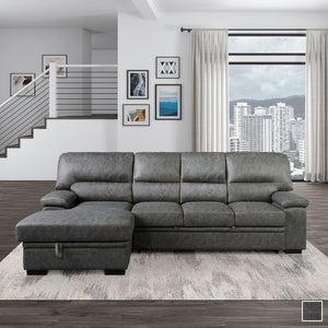 Apollo 2-Piece Sectional with Pull-out Bed and Left Chaise with Hidden Storage