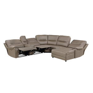 Quill 6-Piece Modular Power Reclining Sectional with Right Chaise