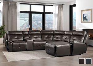 Veilleux 6-Piece Modular Reclining Sectional Sofa with Right Chaise
