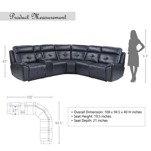 Veilleux 6-Piece Modular Reclining Sectional Sofa