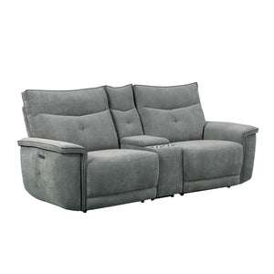 Avenue Power Double Reclining Love Seat with Center Console and Power Headrests