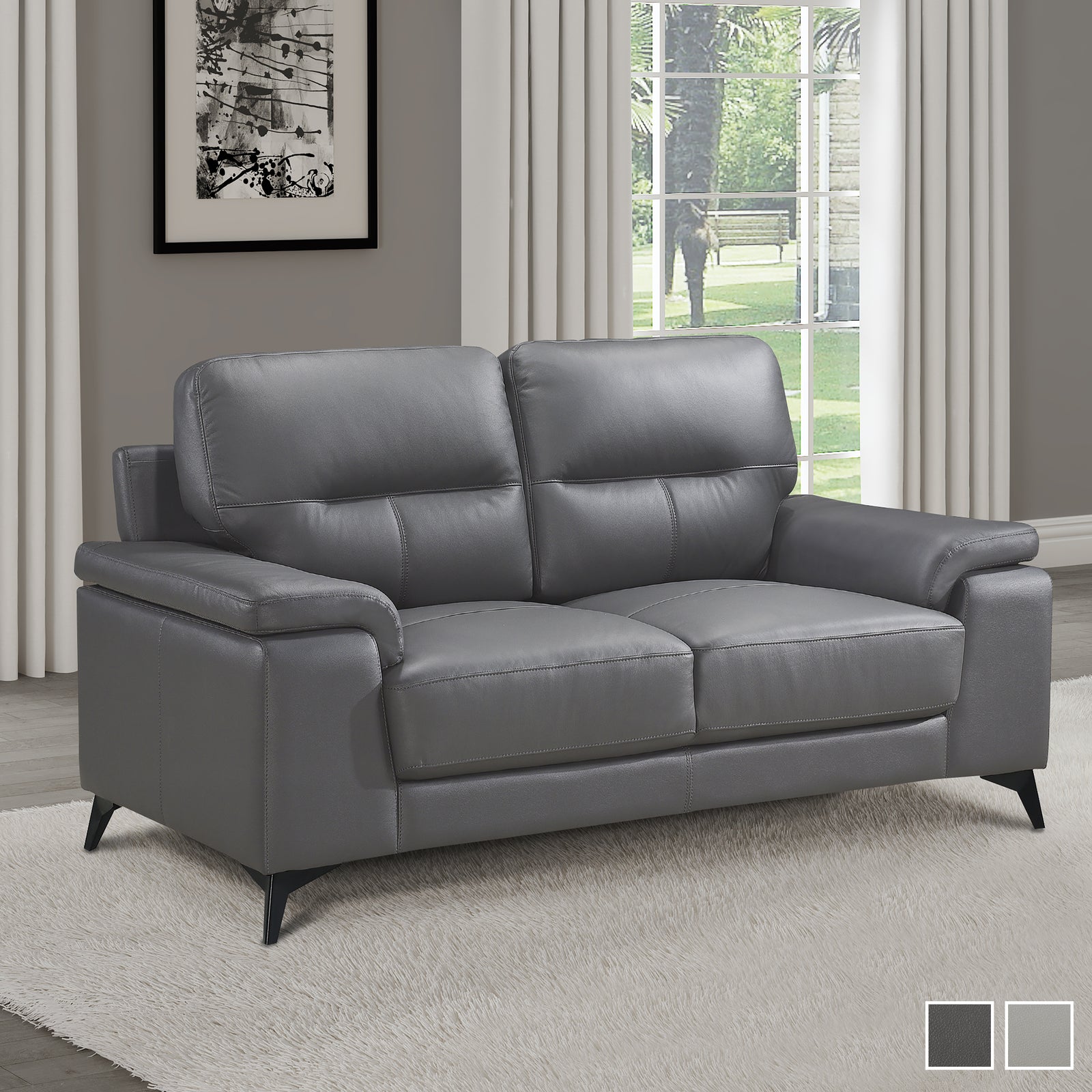 Socorro Leather Loveseat