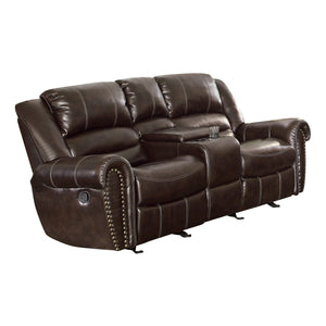 Venture Double Glider Reclining Love Seat with Center Console