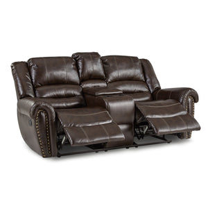 Venture Double Glider Reclining Love Seat with Center Console