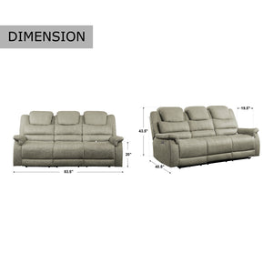 Rosnay Power Double Reclining Sofa with Power Headrests, Drop-Down Cup Holders, Receptacles and USB Ports