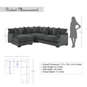 Dimitri 4-Piece Modular Sectional with Left Chaise