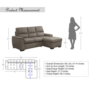 Gilberts Sectional with Pull-out Bed and Hidden Storage