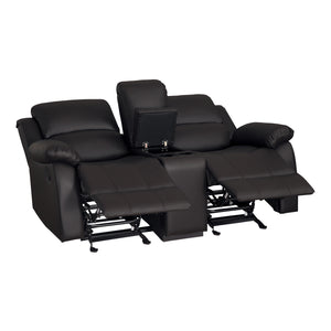 Emilio Double Glider Reclining Love Seat with Center Console