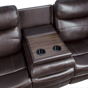 Soho Double Lay Flat Reclining Sofa with Center Drop-Down Cup Holders