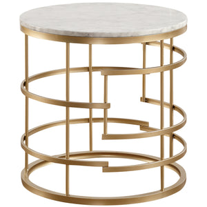 Segal Faux Marble End Table