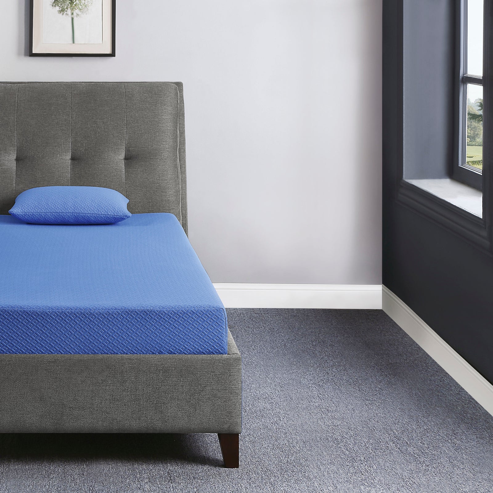 Lay 7-Inch Gel-Infused Memory Foam Mattress Blue