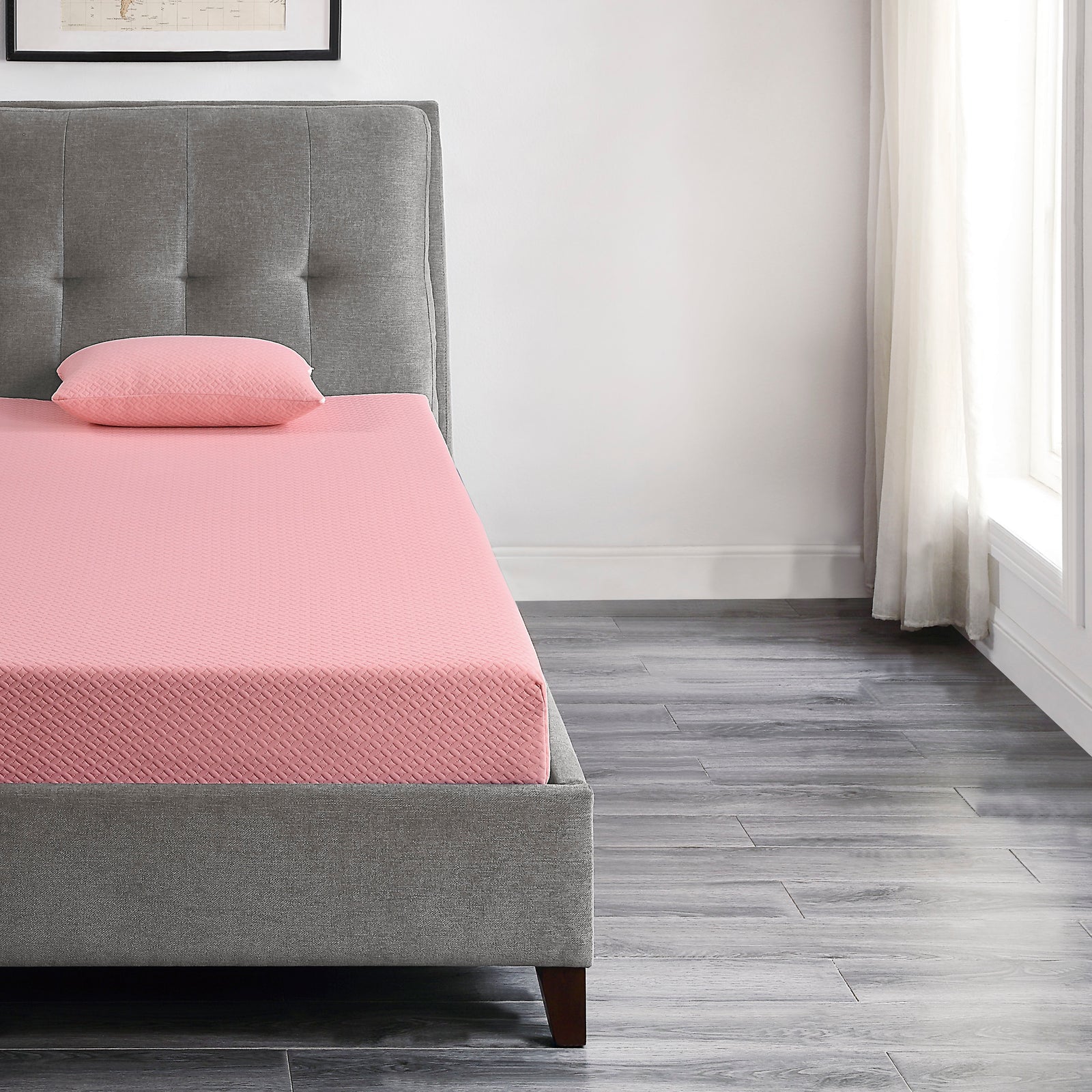 Lay 7-Inch Gel-Infused Memory Foam Mattress Pink