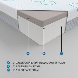 Yukon 12-Inch Copper-Infused Memory Foam Mattress