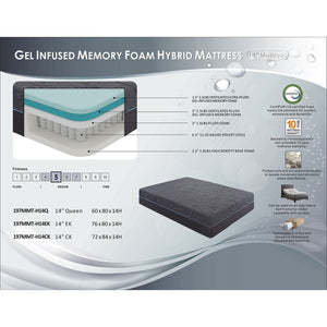 Chanson 14-Inch Gel-Infused Memory Foam Hybrid Mattress