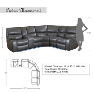 Legrand Power Modular Reclining Sectional Sofa with Console